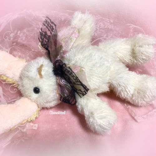 ふわふわうさぎぬいぐるみ（白×黄色） ぬいぐるみ ひな桜 通販