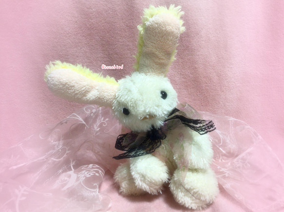 ハンドメイド 春の白うさぎちゃん ぬいぐるみ (白うさぎ ハンドメイド 春の白うさぎちゃん ぬいぐるみ (白うさぎ