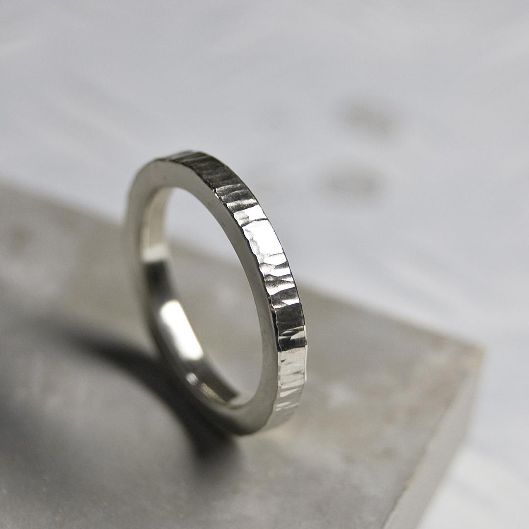 縦槌目 シルバーフラットリング 2.5mm幅 VERTICAL｜SILVER RING｜647