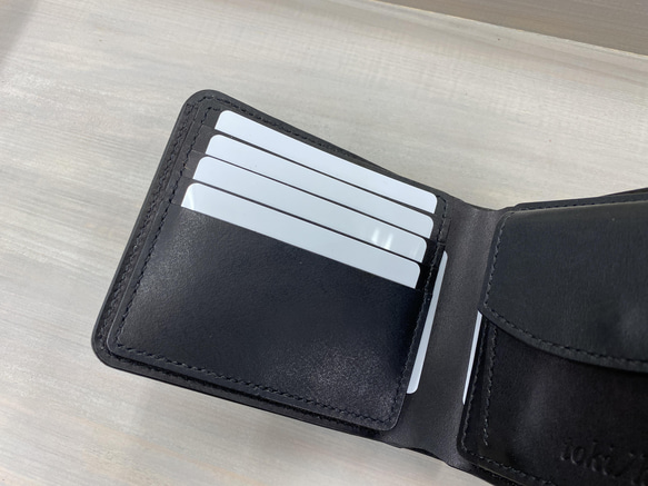 《SALE》染め二つ折り財布（ブラック） 3枚目の画像