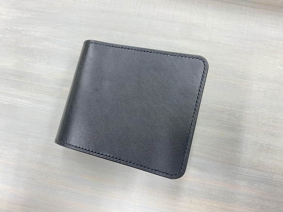《SALE》染め二つ折り財布（ブラック） 1枚目の画像