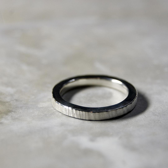 つや消し縦槌目 シルバーフラットリング 2.5mm幅 MATTE VERTICAL｜SILVER RING｜648 3枚目の画像