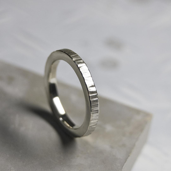 つや消し縦槌目 シルバーフラットリング 2.5mm幅 MATTE VERTICAL｜SILVER RING｜648 1枚目の画像