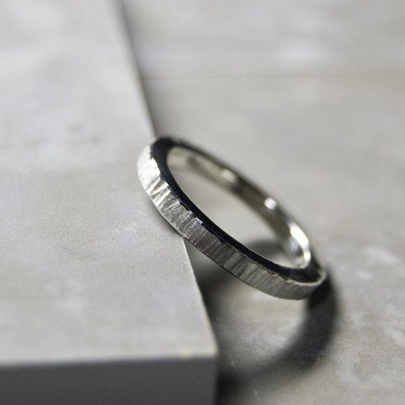 つや消し縦槌目 シルバーフラットリング 2.5mm幅 MATTE VERTICAL｜SILVER RING｜648 2枚目の画像