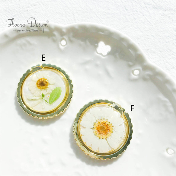 花語りの風 [ミモザ &ノースポール] ドライフラワー 押し花スマホケース  iPhone 16 15 14 13 10枚目の画像