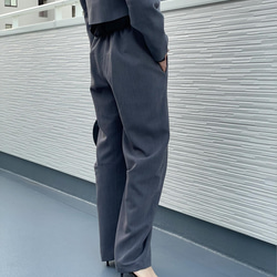 【再々〜々販】フォーマルウェア 卒業・入学式 スーツ ウエスト総ゴムのワイドフィットカーブパンツ22003グレー 7枚目の画像