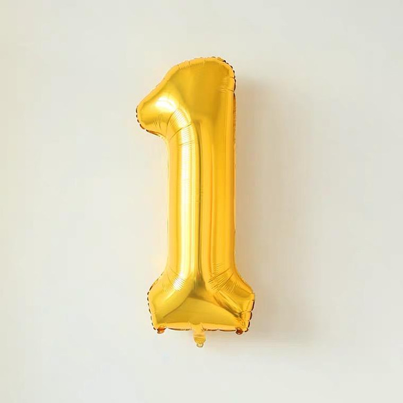 ゴールド　ナンバーバルーン　数字バルーン　誕生日　ゴム風船　ゴールド 2枚目の画像