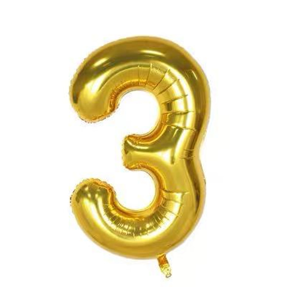 ゴールド　ナンバーバルーン　数字バルーン　誕生日　ゴム風船　ゴールド 4枚目の画像