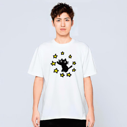 ネコと星 Tシャツ メンズ レディース キッズ 子供服 半袖 大きいサイズ プレゼント ギフト 3枚目の画像