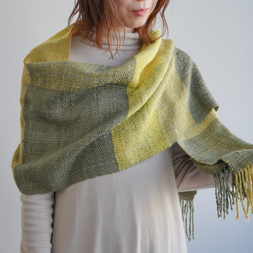 福島の温もり感じる手つむぎ真綿の手織りストール ストール 工房おりを  