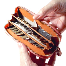 6つのポケットで小銭をすっきり分類♪イタリアンレザーのコインケース・ヌード (AAU04.02 NDE) 9枚目の画像