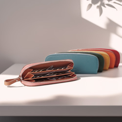 6つのポケットで小銭をすっきり分類♪イタリアンレザーのコインケース・ヌード (AAU04.02 NDE) 1枚目の画像