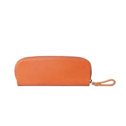6つのポケットで小銭をすっきり分類♪イタリアンレザーのコインケース・オレンジ(AAU04.02 ORN) 4枚目の画像