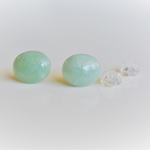 ミャンマー産 翡翠 ピアス アイスグリーン sv925 | contifarma.pe
