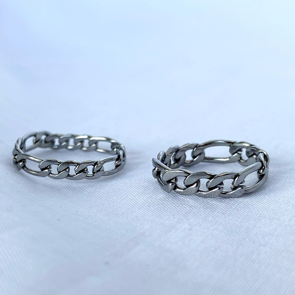 フィガロチェーンリング 付け方色々☆ファランジ ステンレスリング