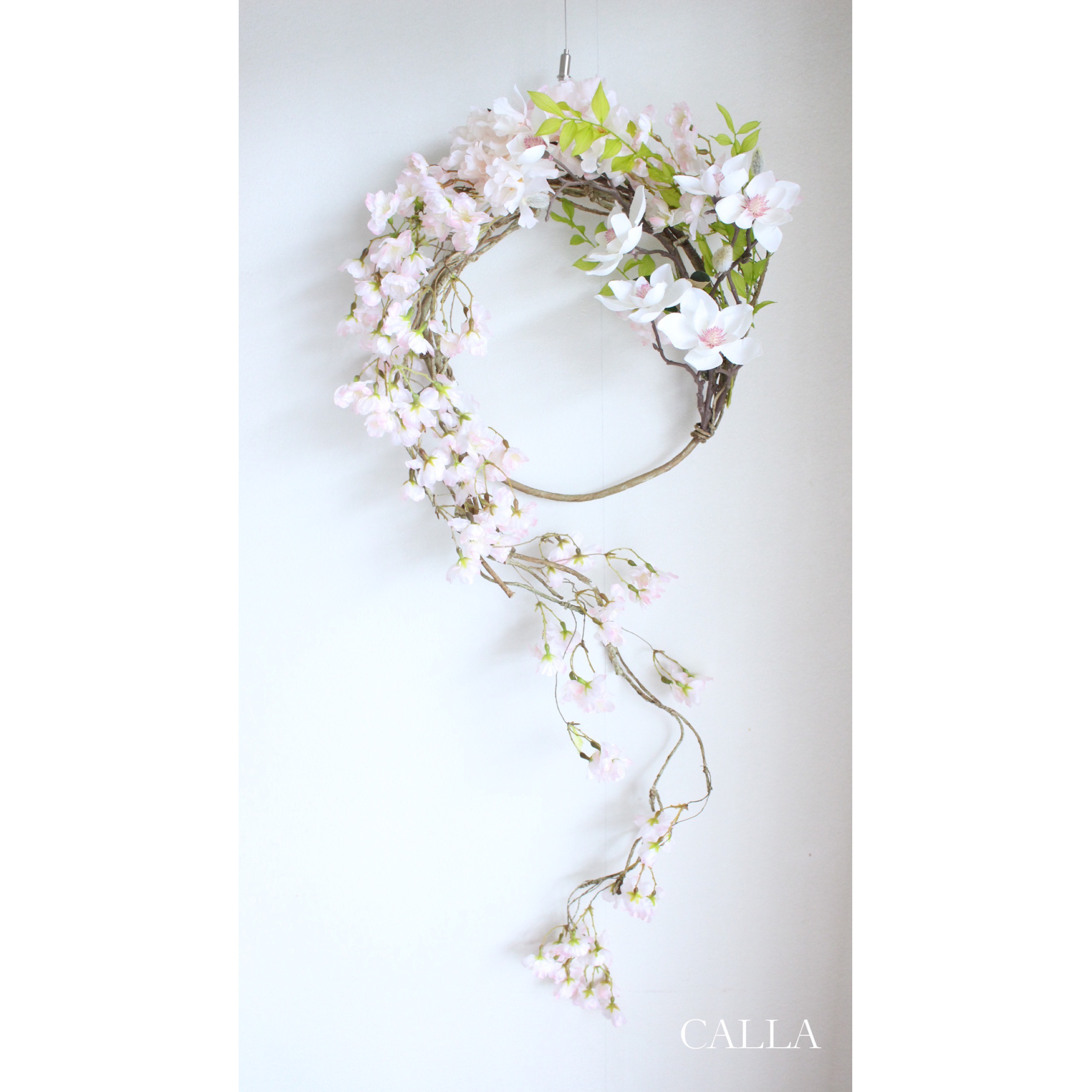 《Renewal》しっとりと佇まいの美しい♡侘桜リース〜Sakura&Magnolia〜3Lsize