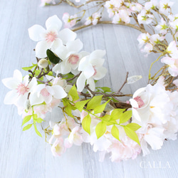 《Renewal》しっとりと佇まいの美しい♡侘桜リース〜Sakura&Magnolia〜3Lsize 7枚目の画像