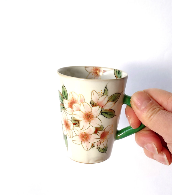 上品でおしゃれなマグカップ　桜マグカップ　陶器 11枚目の画像