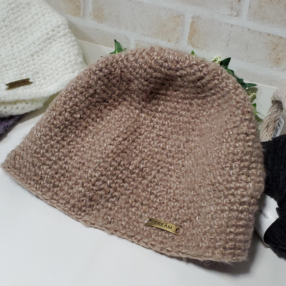 手編みシンプル帽子 4枚目の画像