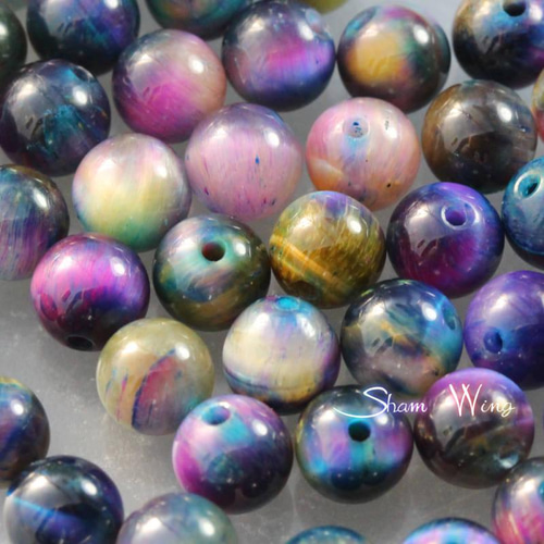 天然石レインボータイガーアイ ラウンド約6.5mm前後☆8粒 天然石