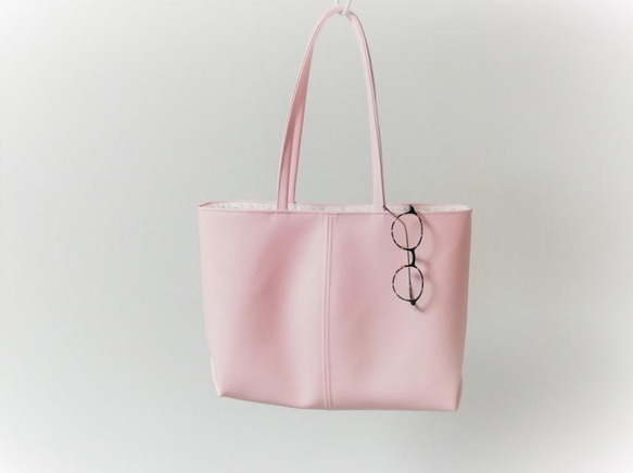 桜ピンク色のふわりトートバッグ（L）「Creema限定」 ショルダー