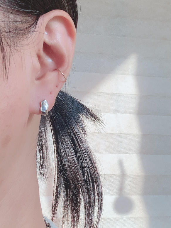 silver950 P01 スタッドピアス（片耳） 12枚目の画像