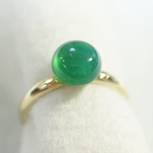 綠色縞瑪瑙戒指（一種尺寸適合所有人） 第1張的照片