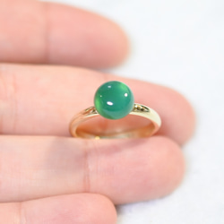 綠色縞瑪瑙戒指（一種尺寸適合所有人） 第4張的照片