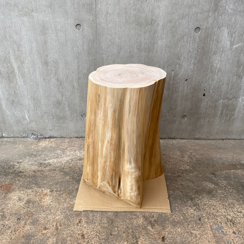 ヒノキの造形的切り株オブジェ (エイジング風) フラワーディスプレイ