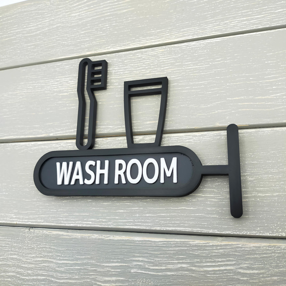 盥洗室（洗手間）標識牌（洗手間標誌、盥洗室標誌、凸出型） 第4張的照片
