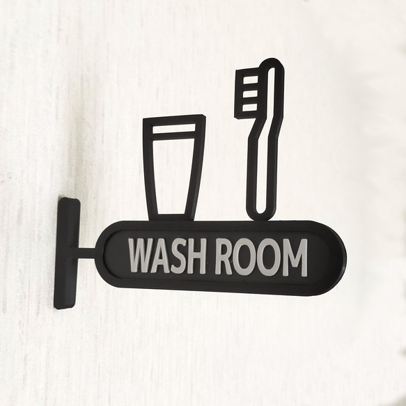 盥洗室（洗手間）標識牌（洗手間標誌、盥洗室標誌、凸出型） 第1張的照片