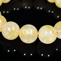 【黄金色で綺麗】お試し価格 現品一点物 ゴールドルチル ブレスレット 金針水晶 １３ミリ ５２ｇ Ｒ９２ 天然石 ギフト 8枚目の画像
