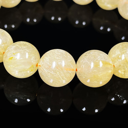 【黄金色で綺麗】お試し価格 現品一点物 ゴールドルチル ブレスレット 金針水晶 １３ミリ ５２ｇ Ｒ９２ 天然石 ギフト 11枚目の画像
