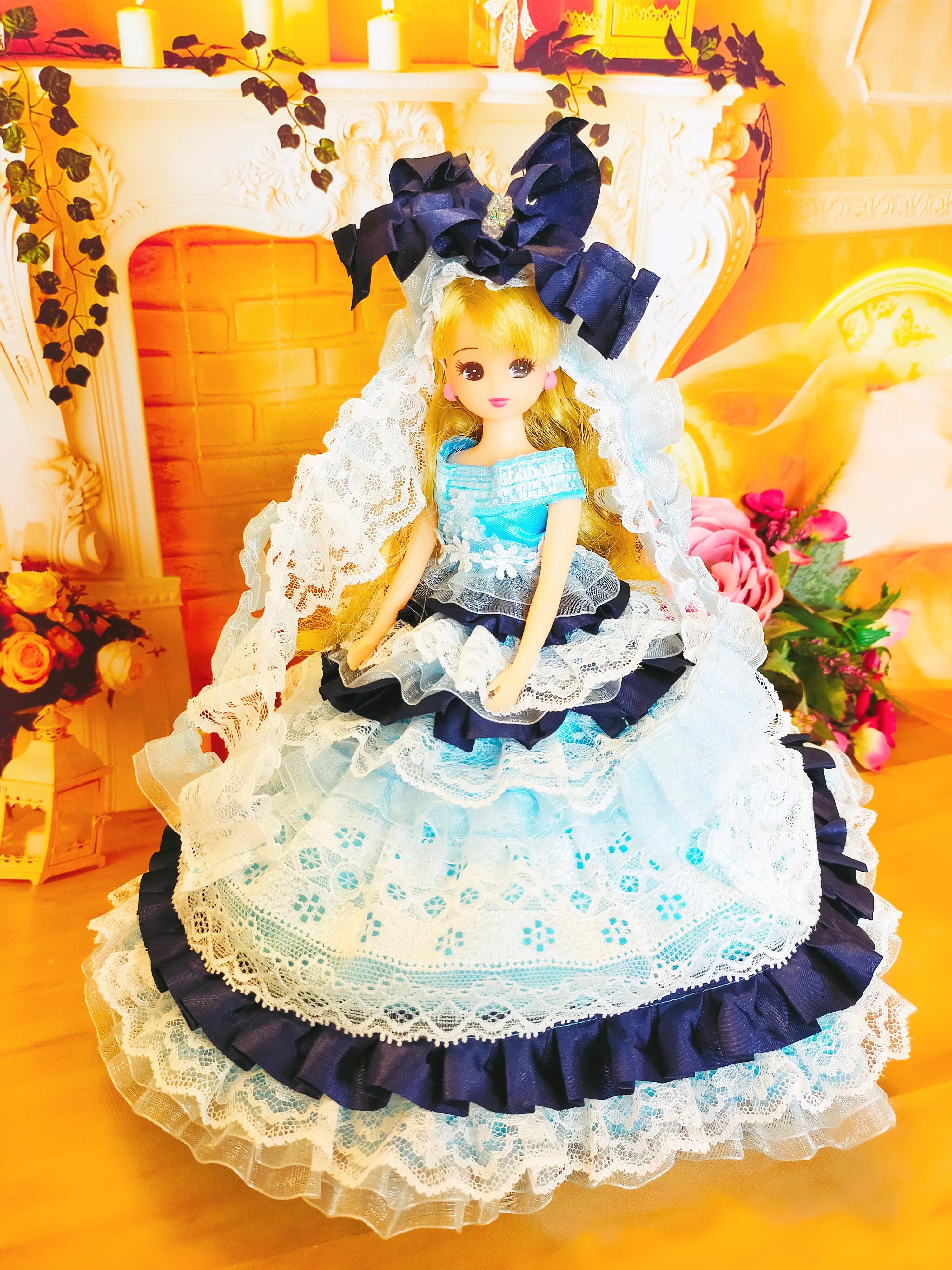 人気ランキング すちらん様☆麗ドレス【藍】リカちゃんドレス★アクセサリー3点付き♡ その他