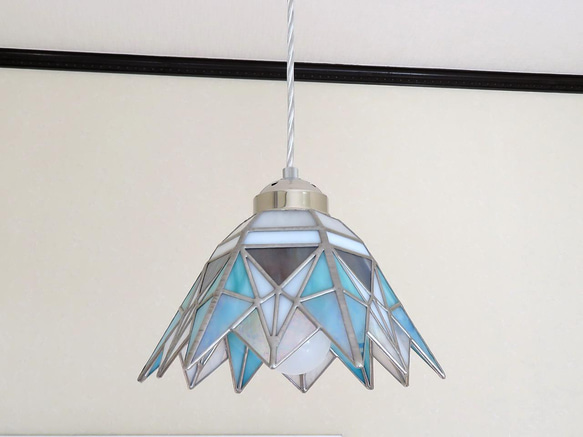 プリズム・ブルーグリーン（ステンドグラスペンダントライト）ガラス