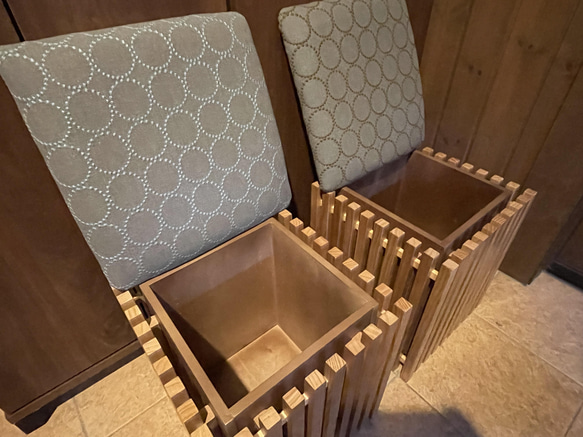 新春2023新色　格子天然木材収納スツール ミナペルホネン タンバリン　北欧　和室でも洋室でも！ ミナペルホネン 心を込めておつくりしています ご不明な点がございましたら