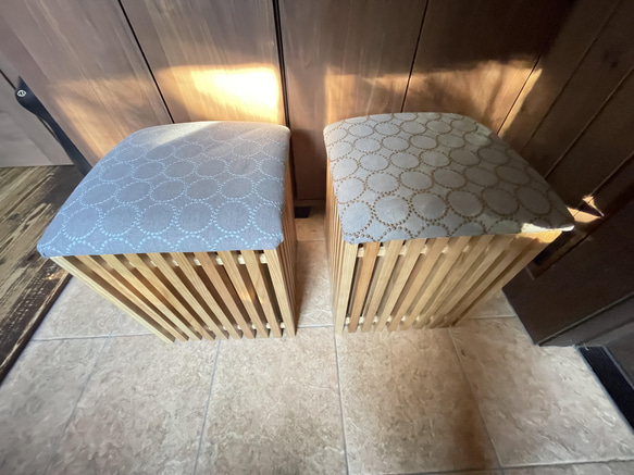 新春2023新色　格子天然木材収納スツール ミナペルホネン タンバリン　北欧　和室でも洋室でも！ ミナペルホネン 心を込めておつくりしています ご不明な点がございましたら