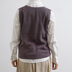 草木染め コットンコベスト パープル 3枚目の画像