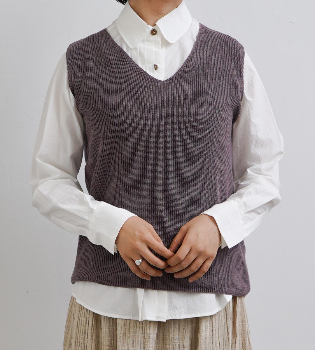 草木染め コットンコベスト パープル