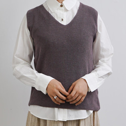 草木染め コットンコベスト パープル 1枚目の画像