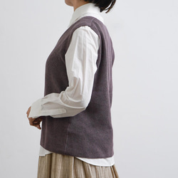 草木染め コットンコベスト パープル 2枚目の画像
