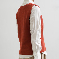 草木染め コットンベスト オレンジ 4枚目の画像