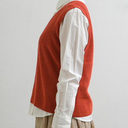 草木染め コットンベスト オレンジ 6枚目の画像