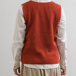 草木染め コットンベスト オレンジ 5枚目の画像