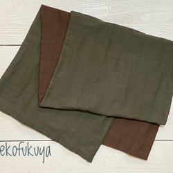 ほんわか柔らかダブルガーゼのショートマフラー　両面違う色にもできます☆受注製作です☆ 10枚目の画像