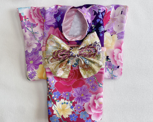 犬の着物✨京友禅 本格 正絹 振袖 犬用晴れ着 M 一点物 わんこ着物 犬