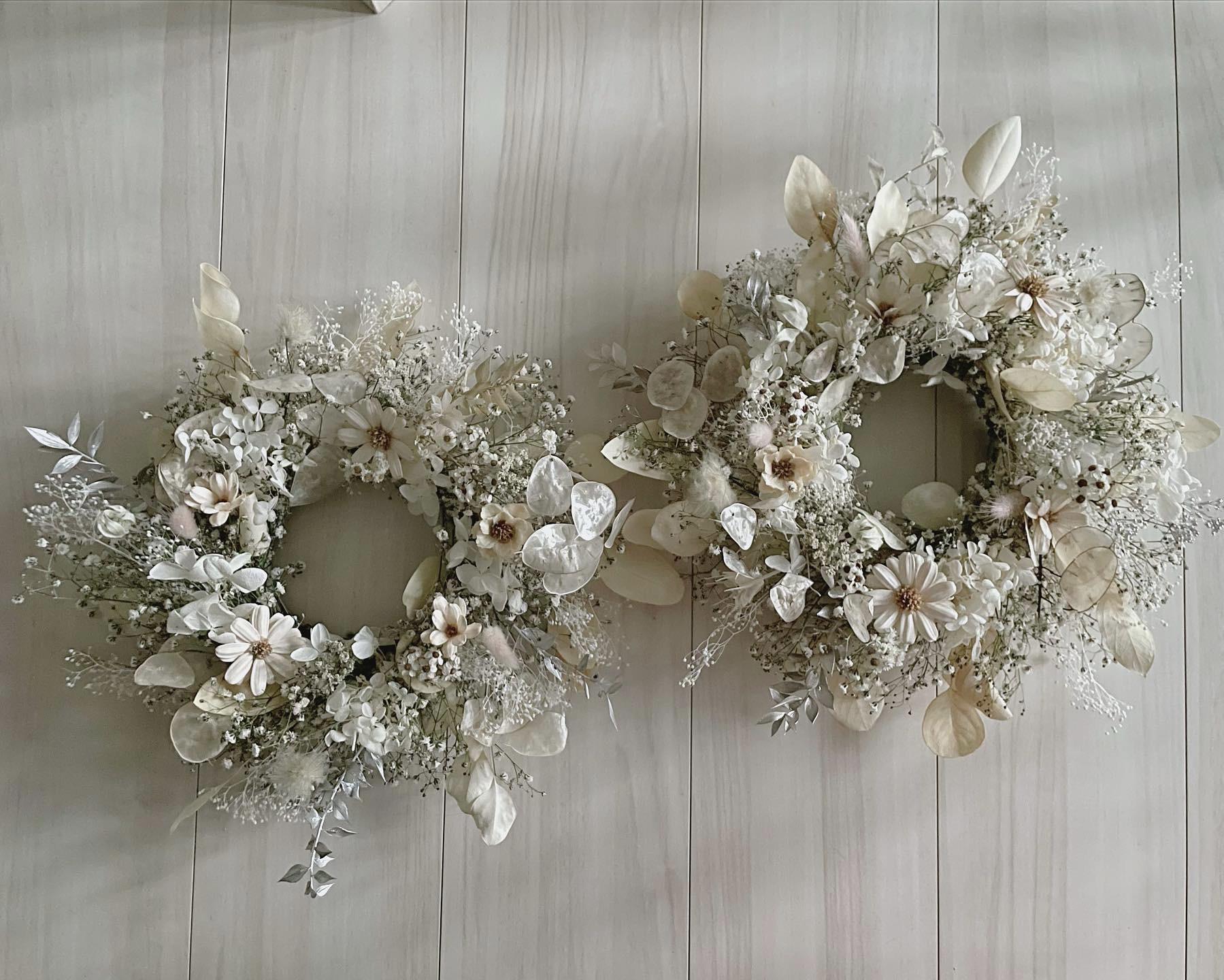 wreath " Joie " デイジー かすみ草 ドライフラワー リース デージー 小花 ホワイト マーガレット