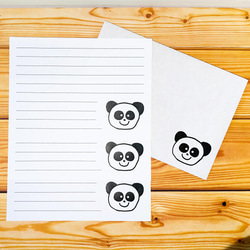 可愛いパンダ　子パンダのミニレターセット　もふもふ　ごろごろ　パンダで遊び心を届ける【活版印刷】【２セット入】 3枚目の画像