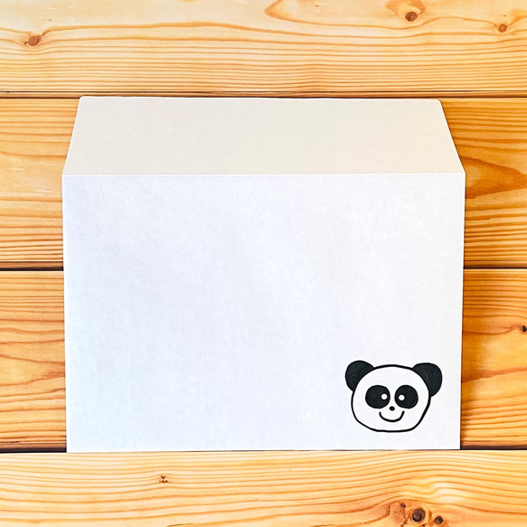 可愛いパンダ　子パンダのミニレターセット　もふもふ　ごろごろ　パンダで遊び心を届ける【活版印刷】【２セット入】 5枚目の画像