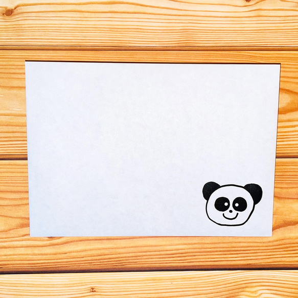 可愛いパンダ　子パンダのミニレターセット　もふもふ　ごろごろ　パンダで遊び心を届ける【活版印刷】【２セット入】 4枚目の画像